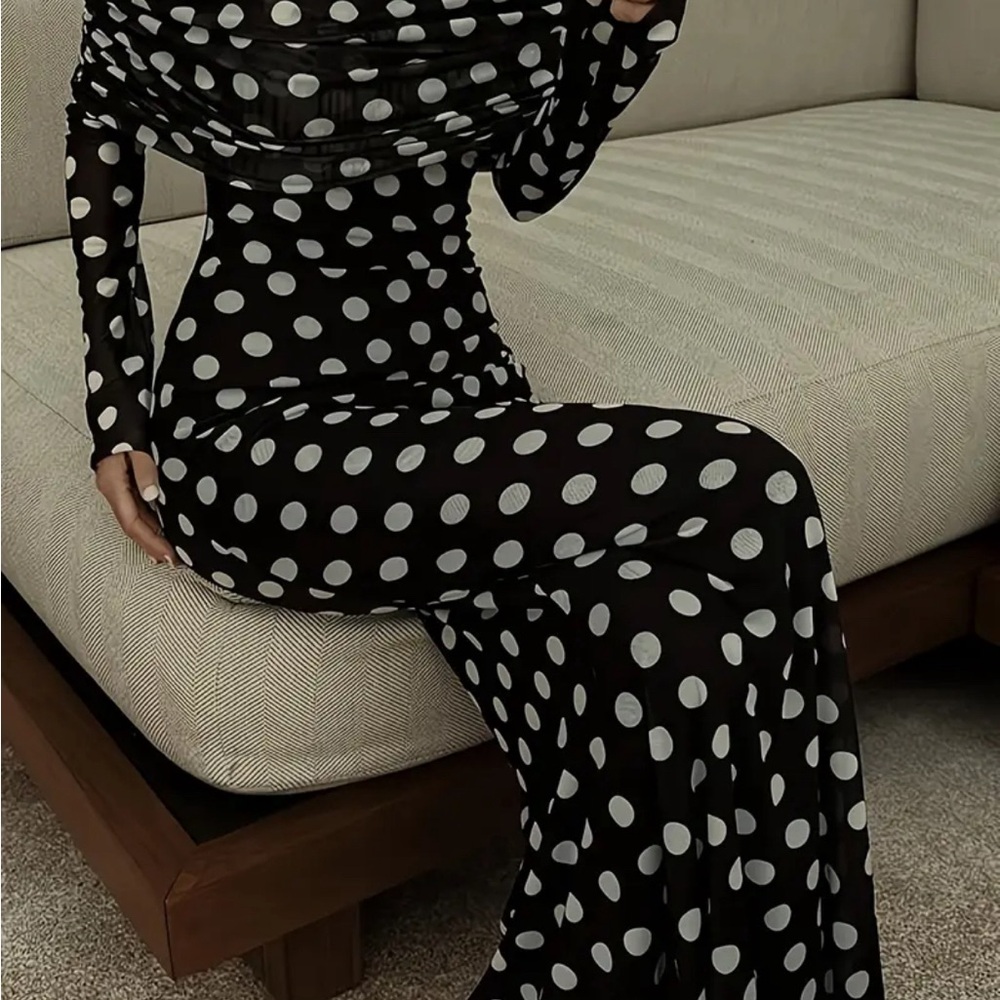 Chic Black and White Polka Dot Dress